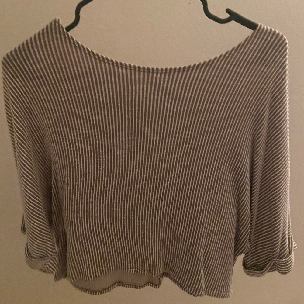 Woman’s Loose Beige and White striped loose shirt